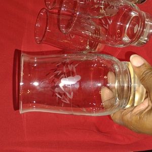 Crystal Vintage Cut Glasses With Flowers